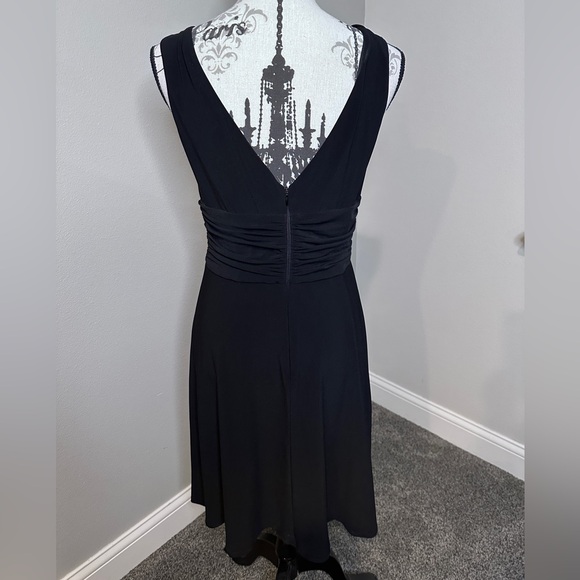 White House Black Market Fit and Flare Black Knit Dress - Picture 5 of 11